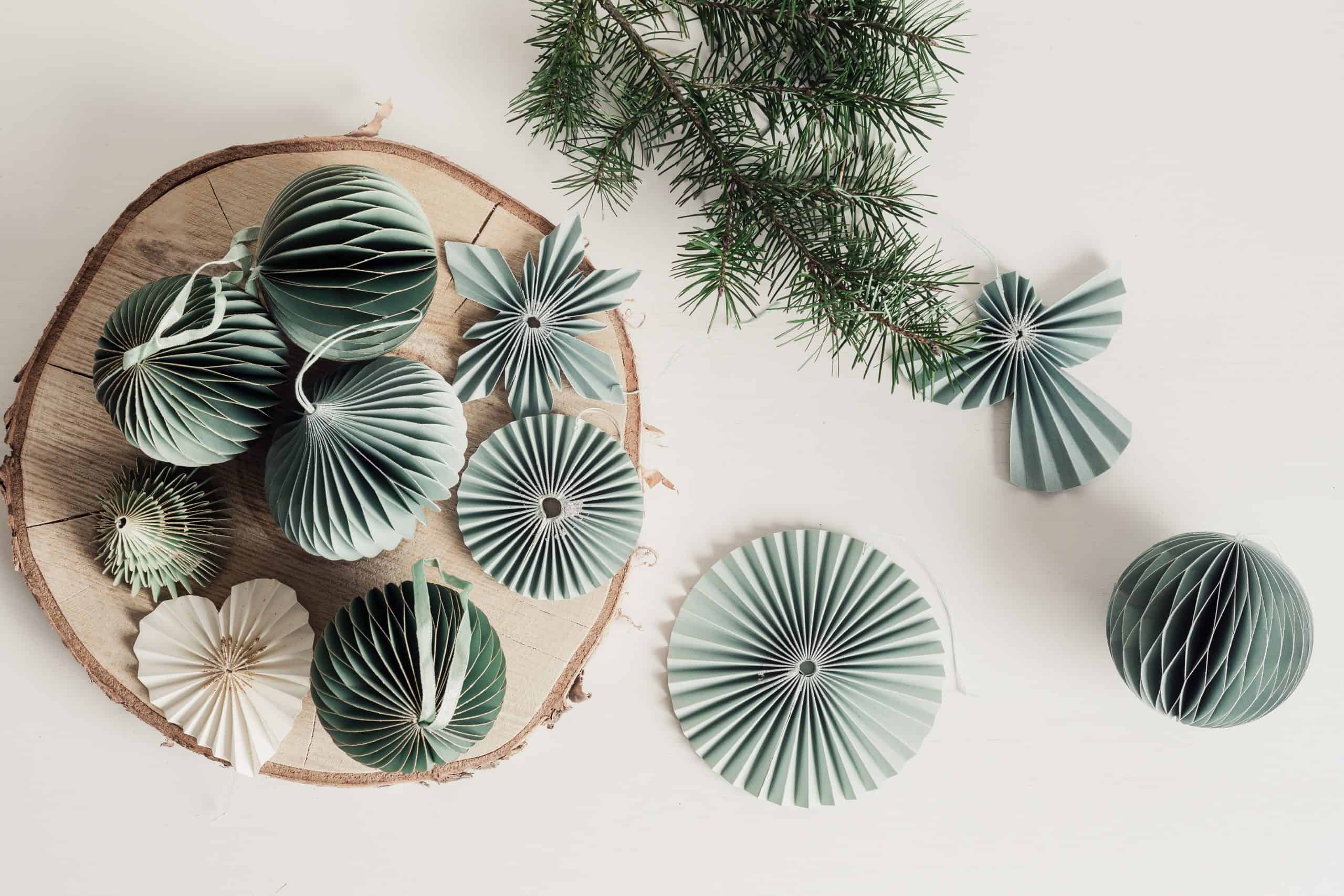 Scandinavian,Christmas,Paper,Honeycomb,Ornaments.,Modern,Christmas,Decoration,,Minimalist,And